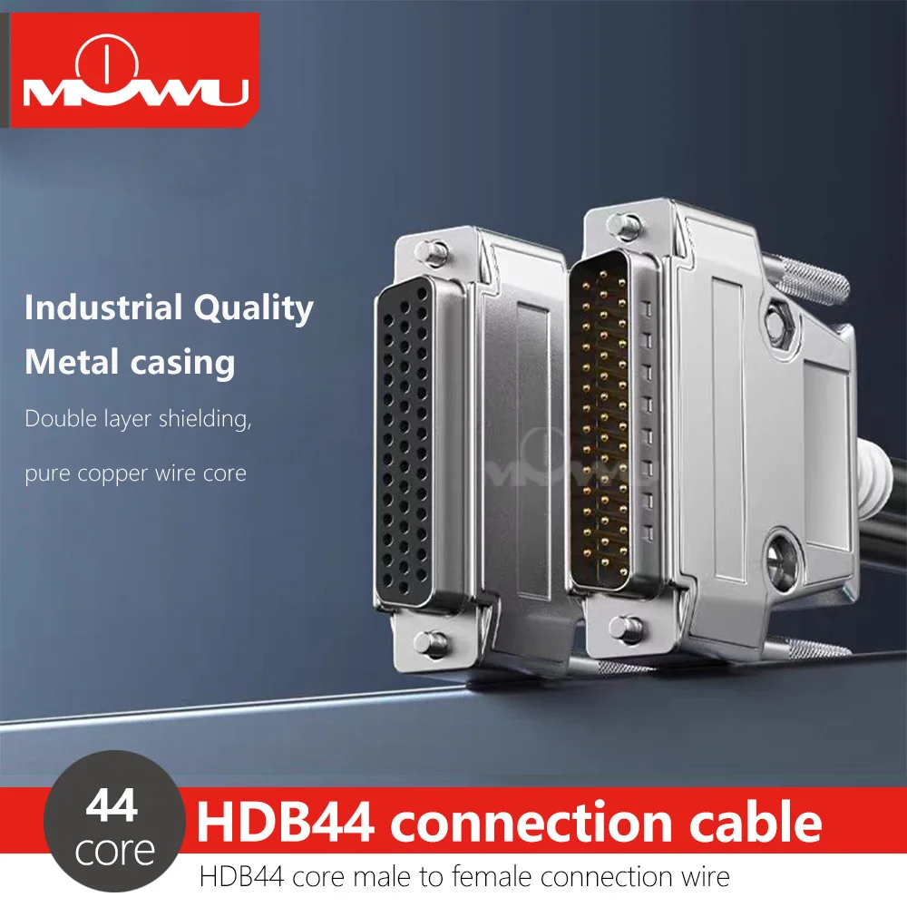 MOWU DB44 Extension Cable Double-Layer Shielded Male/Female 44 Pin Port Connection Wire Data Cord for 44pin Devices