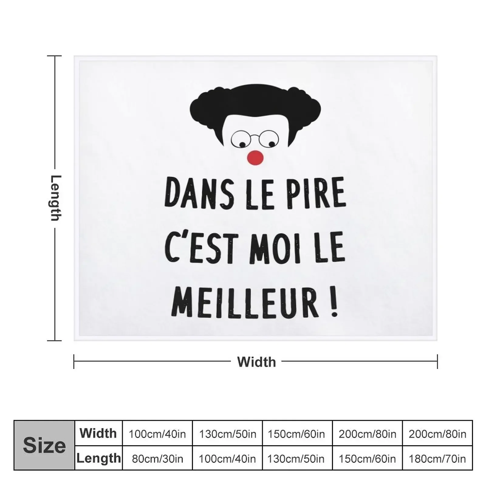 Coluche - At worst, I'm the best! Comic humor quote Throw Blanket Flannel Baby Bed covers Hairys Blankets