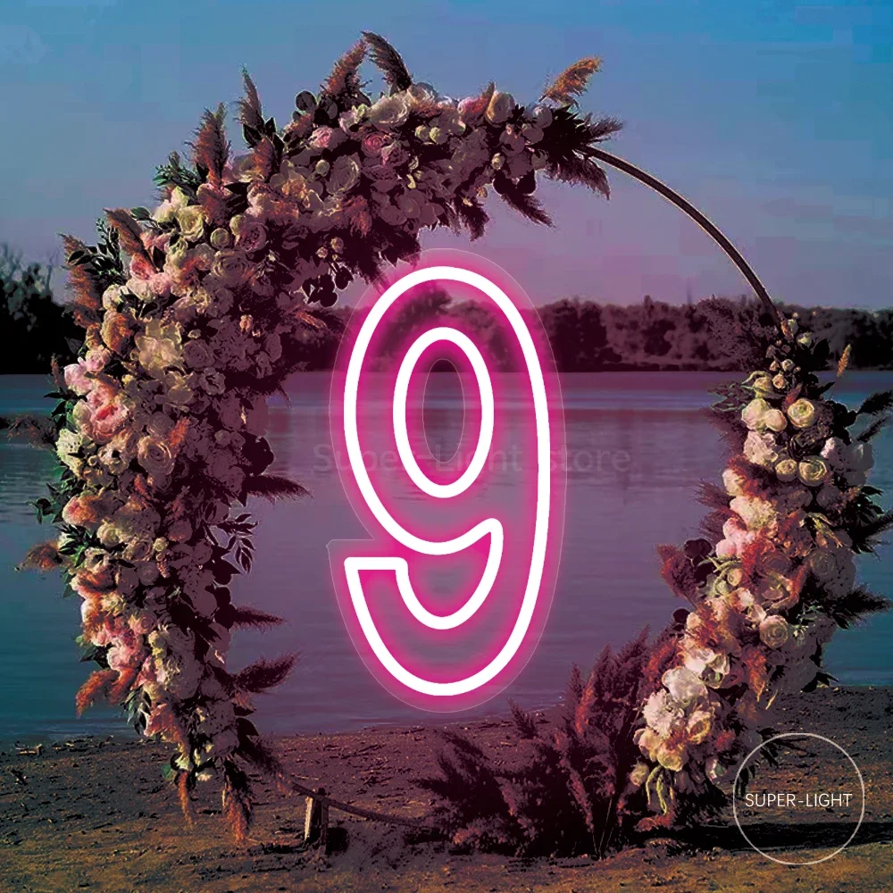Custom LED Number 0 1 2 3 4 5 6 7 8 9 Signs 50x25cm Light Up Birthday Wedding Party Decor First Birthday Numbers Lamp Kids Gift