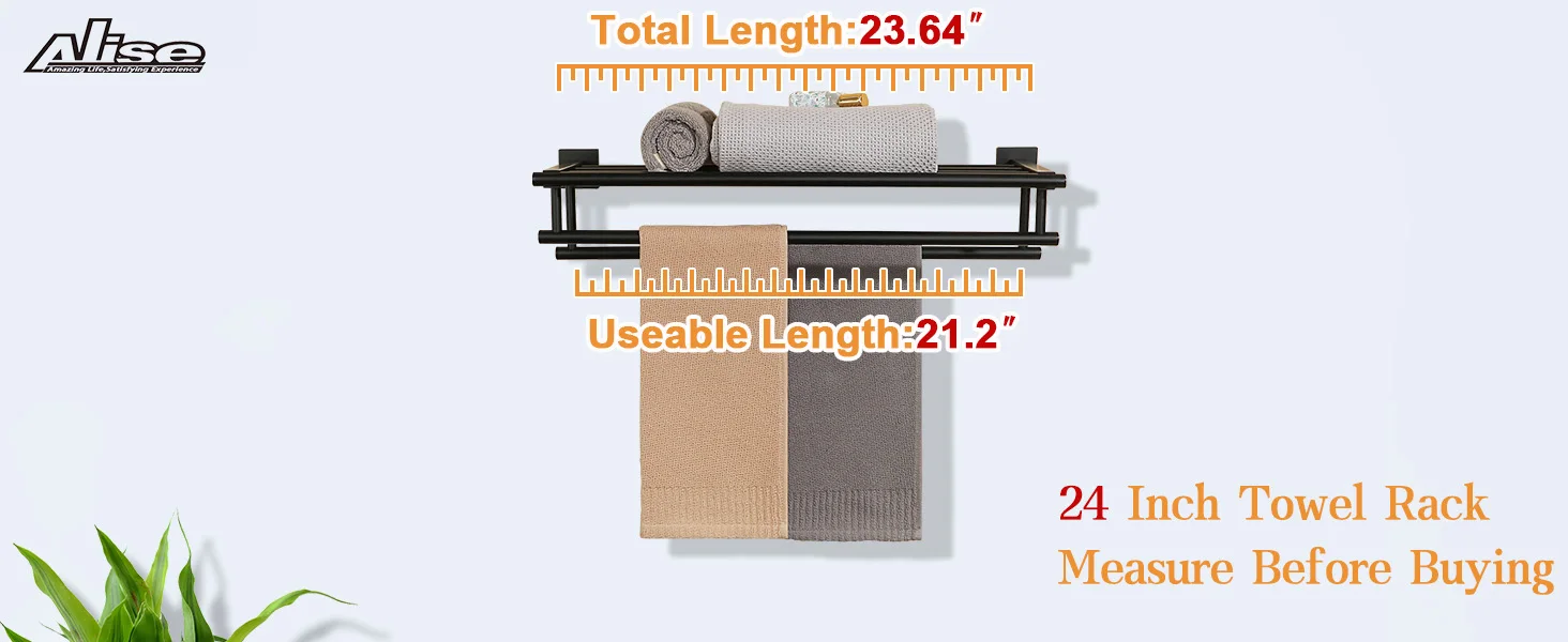 Towel Shelf with Double Towel Bars