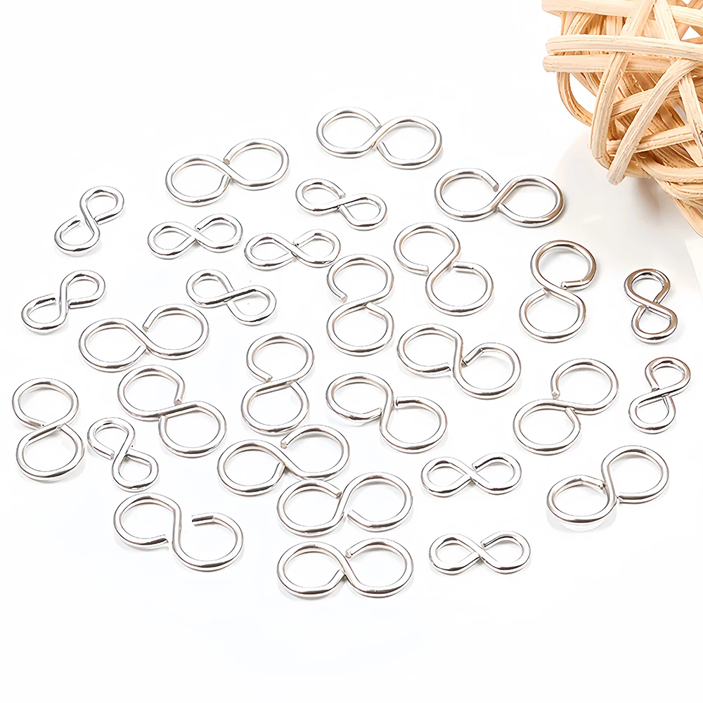 20/50Pcs Stainless Steel W S Shape DIY Necklace Bracelet Clasp Hooks End Clasp Connector for Jewelry Making Supplies Finding