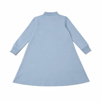 BARCALI Fall Blue French Terry Pocket Set 2pcs Children's Outfit Embroidery Design for Girl Boys And Baby Teenage Clothing Set
