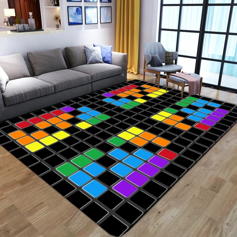 Colour Flannel Floor Mat Non-Slip Kids play Area Rugs Home Decor Carpets for Living Room Bedroom Large Carpet Entrance Door mats