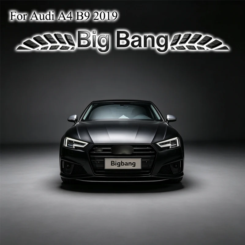 Suitable for Audi A4 B9 2019 fog light bezel modification, S4 gloss black penetrating fog light cover, B9 sport S-line model.