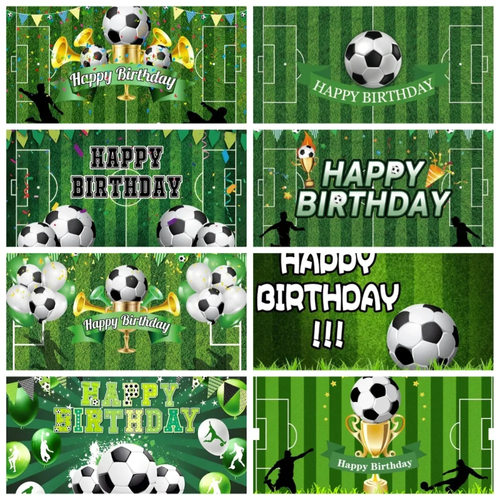 

Football Match Sports Trophy Themed Banner Background Cloth, Children's Birthday Party Decoration Photography Studio Background