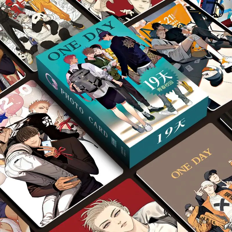 55-Pcs/Set 19 Days BL Manwha Chinese Cartoon Characters HD Photocard Set Featuring Mo Guanshan & He Tian - Laser Lomo Card