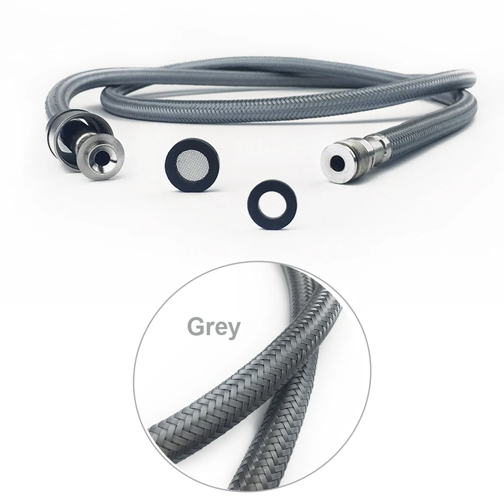 Universal G1/2 M15*1 Pull Out Kitchen Faucet Hose 80cm-150cm Nylon Braided Flexible Water Hose Black Gray Plumbing Spinning Tube