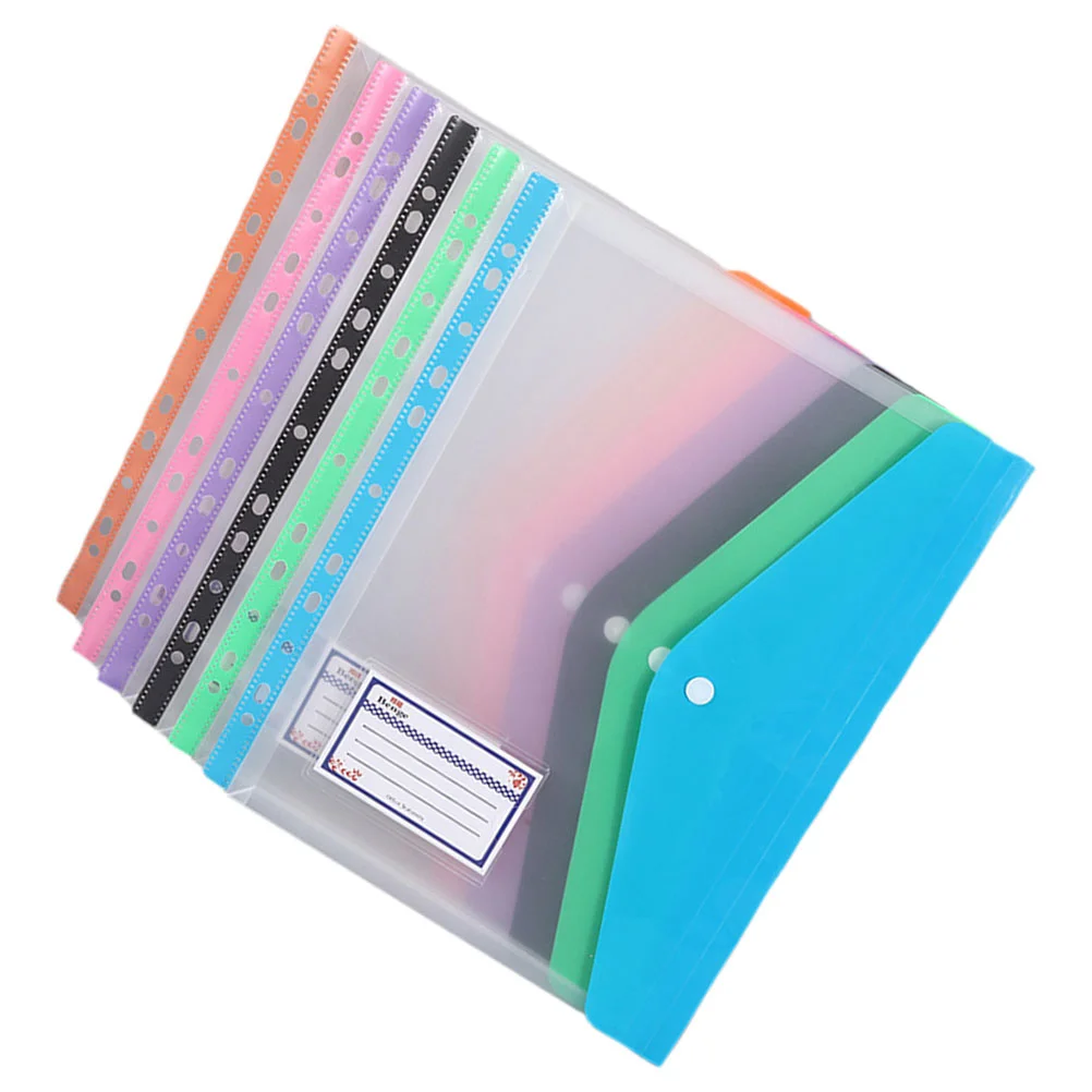 

6 Pcs Document Pouches Transparent Binder Clips Pocket File Holders Student Use Multi-use Bags