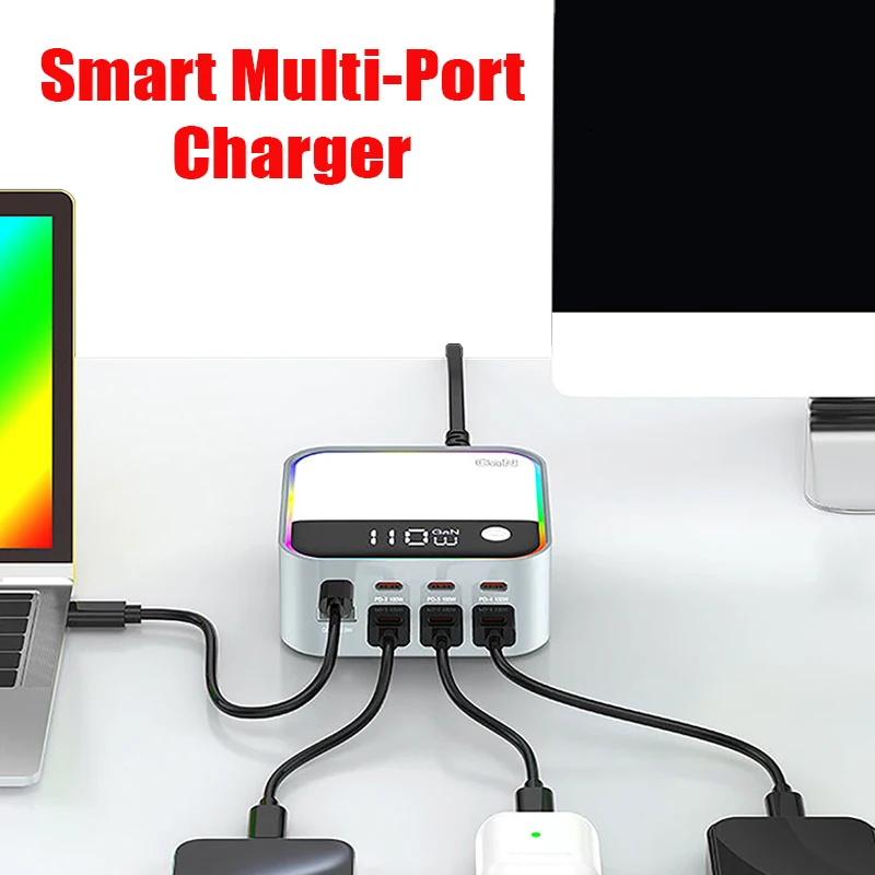 chargeur-de-bureau-gan-120w-avec-ecran-d'eclairage-ambiant-multicolore-4-x-100w-pd-pps-chargeur-rapide-pour-telephones-mobiles-et-ordinateurs-portables