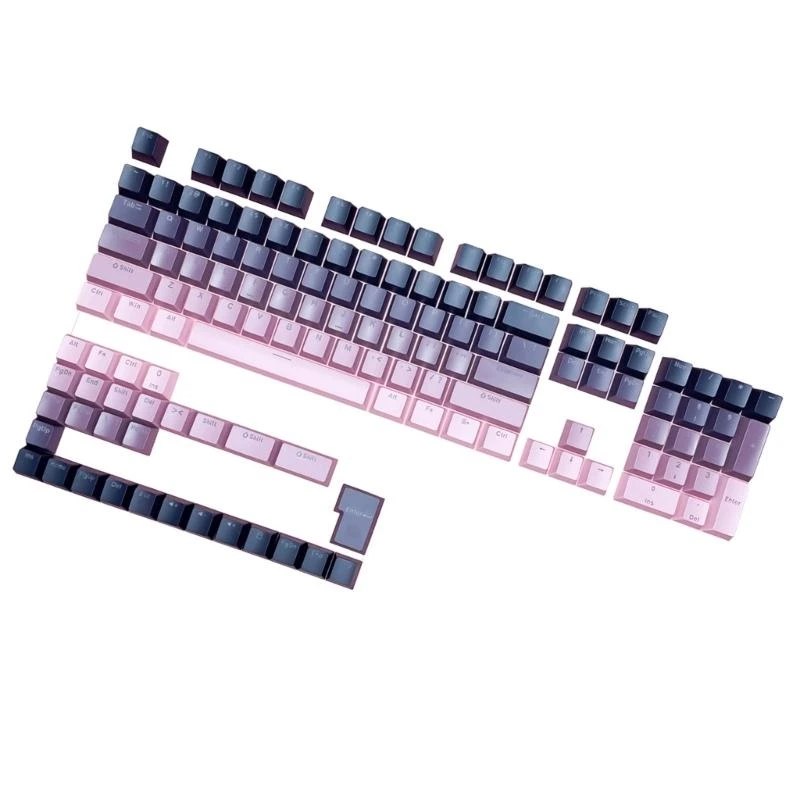 PBT Keycap Front Printed OEM Profile Gradients Black for Mechanical Keyboards