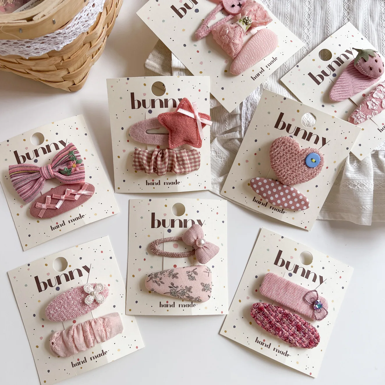 

Корейская розовая детская заколка из ткани с геометрическим рисунком, милая пятизвездочная цветочная челка с боковой челкой, головные уборы, детские аксессуары для волос для девочек