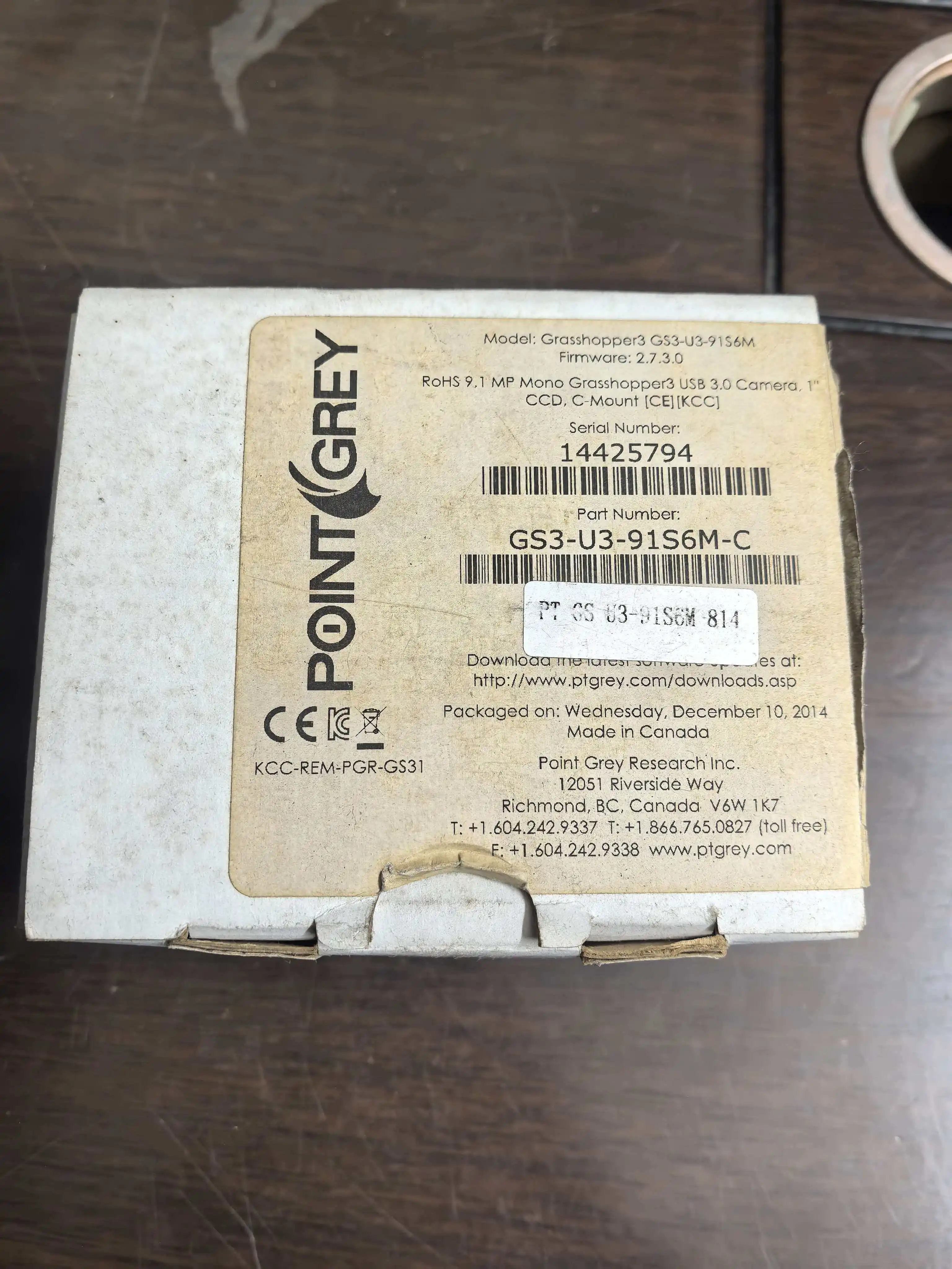 كاميرا Point Gray/FLIR GS3-U3-91S6M-C مقاس 1 بوصة FLIR Grasshopper3 USB 3.0 أحادية اللون #2