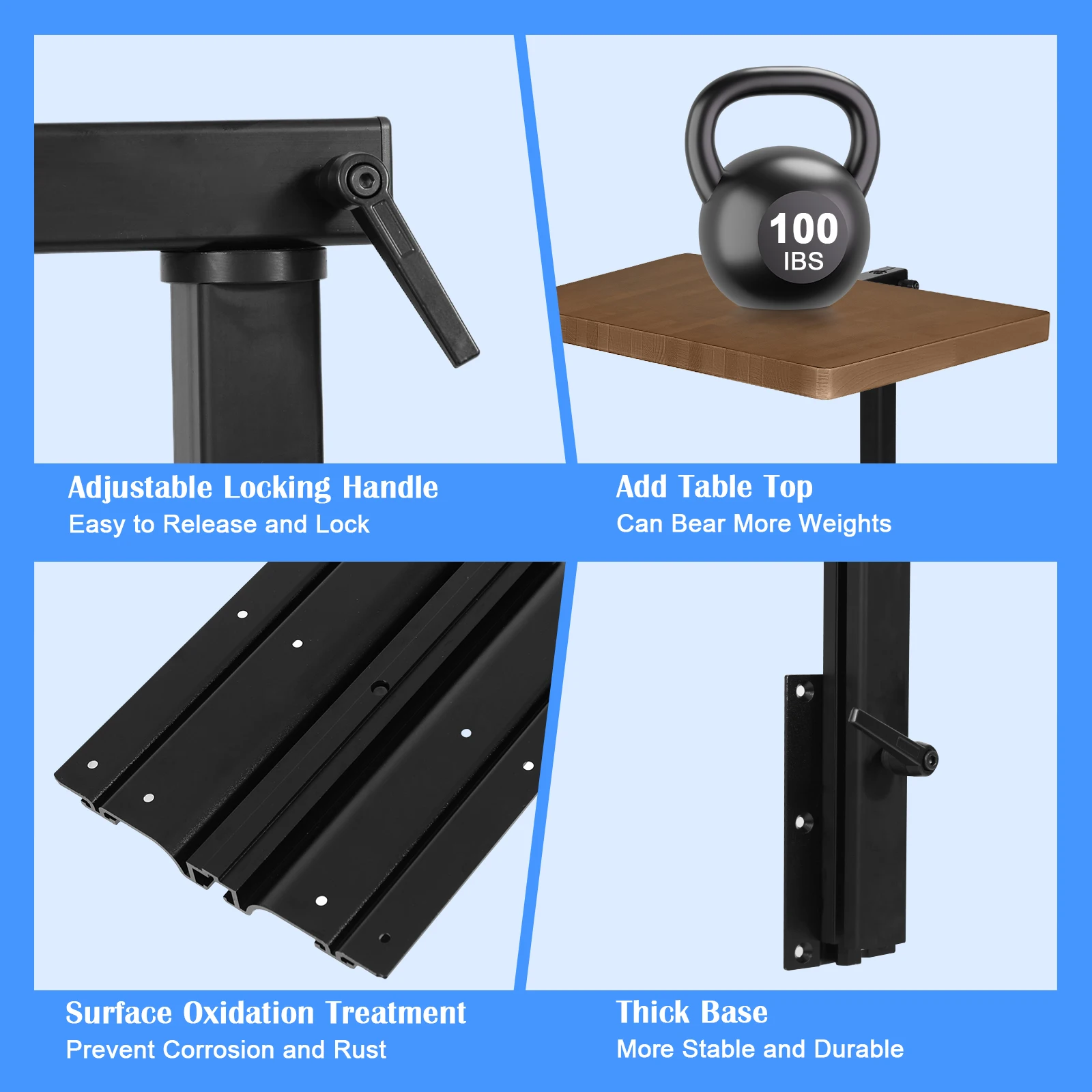 

Регулируемая ножка стола для автофургона, вращение на 360 градусов, съемная ножка стола из алюминиевого сплава для автофургонов, морских кемперов, дома на колесах