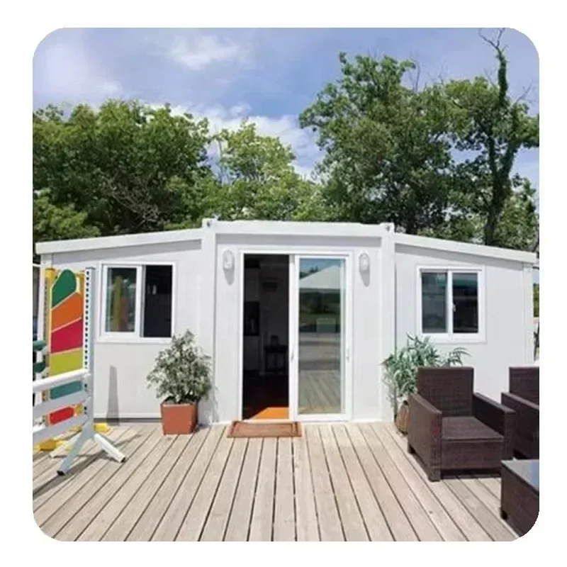 Portable Dual-Wing Foldable Container Office Expandable Prefab Steel Structure Store Design Tiny House Mobile House