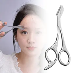 Stainless Steel Eyebrow Trimmer Scissor Beauty Products for Women Eyebrow Scissors with Comb Eyebrow Shaver Makeup Tools