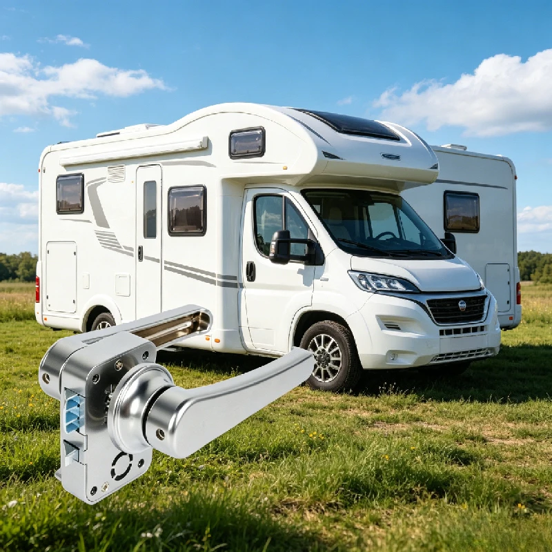 RV Caravan Door Lock Privacy Lever Handle with Reverse Lock for Camper Travel Trailer Interior Door Modification Accessories