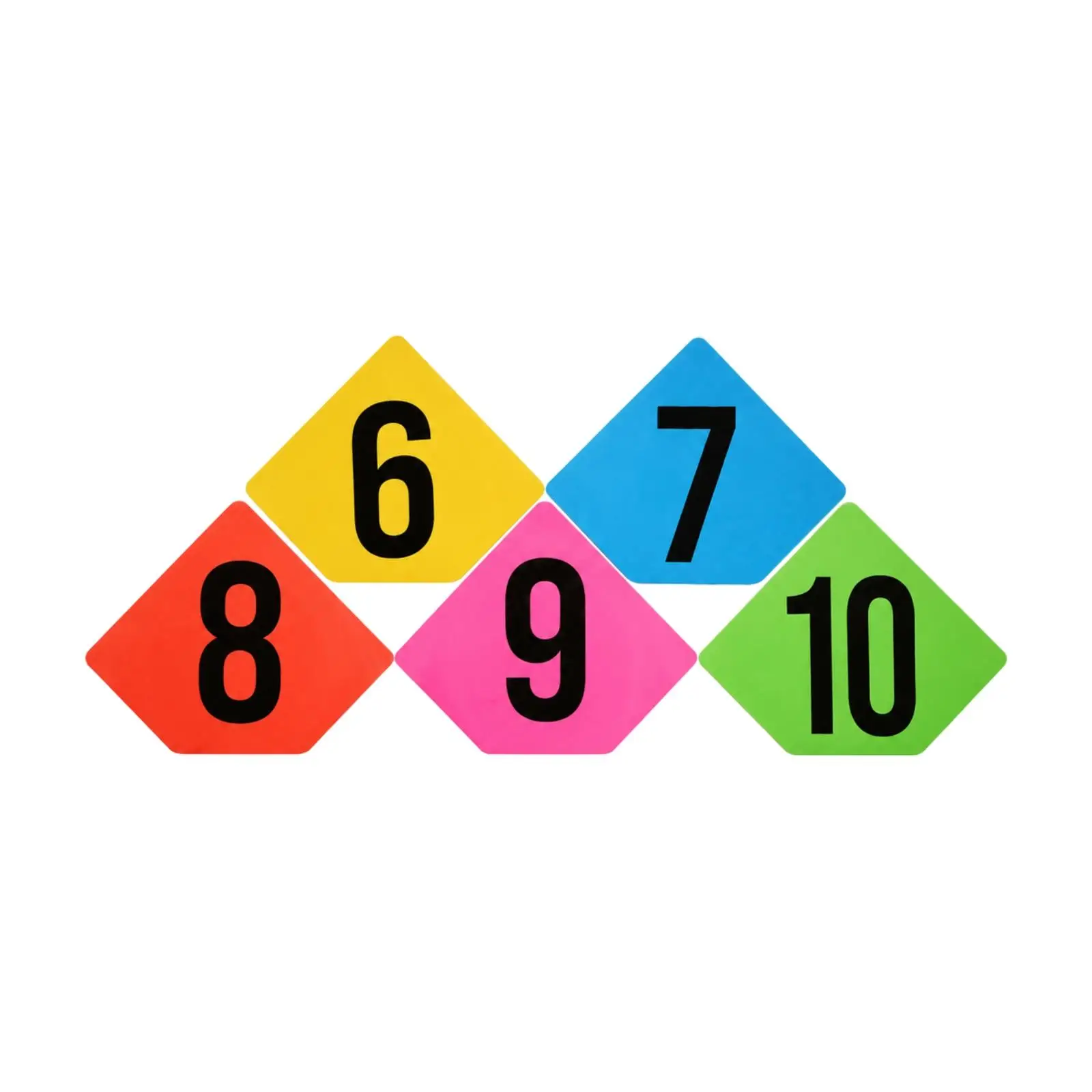 5 Pieces Pentagonal Training Marker Mat Brightly Colored Five-Sided Training Mat with Printed Numeral Wear-Resistant for Kids,