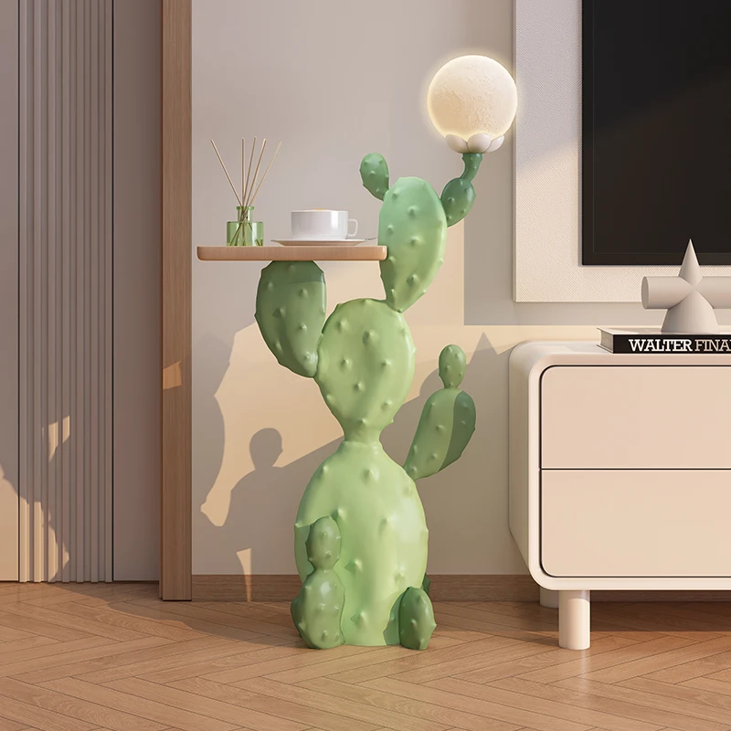 Große moderne Dopamin-Kaktus-Stehlampe, doppelseitiger Sofa-Beistelltisch, einzigartige Wohnzimmer-Dekoration, sicheres Material, Heimbeleuchtung