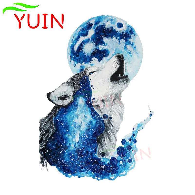 

Wolf Under The Moon Car Sticker Fantasy Style Decals Personality PVC Graphic Decoration High Quality Waterproof Decal 17*11cm