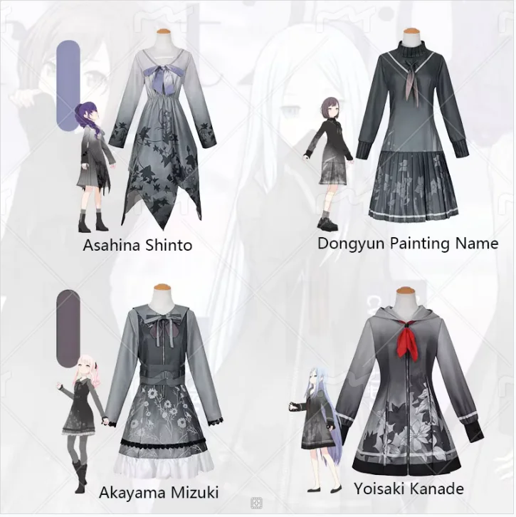 Project Sekai Kanade Yoisaki Cosplay-Kleid Tägliches Outfit Anime-Kostüm