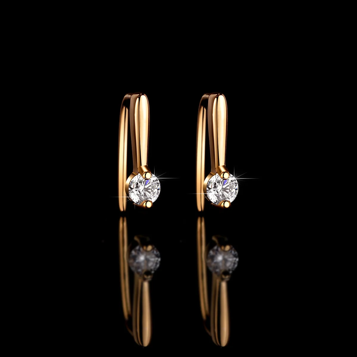 Moissanite Earrings Lab Diamond 925 Sterling Silver with White Champagne Gold Plated Studs Hoop Earring Wedding Jewelry