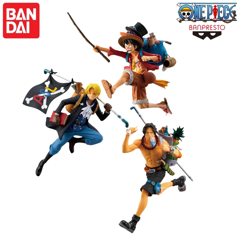 In Stock Bandai Banpresto Original One Piece Luffy Portgas D Ace Sabo Model Doll Brand New Boxed Action Figure Anime Characters
