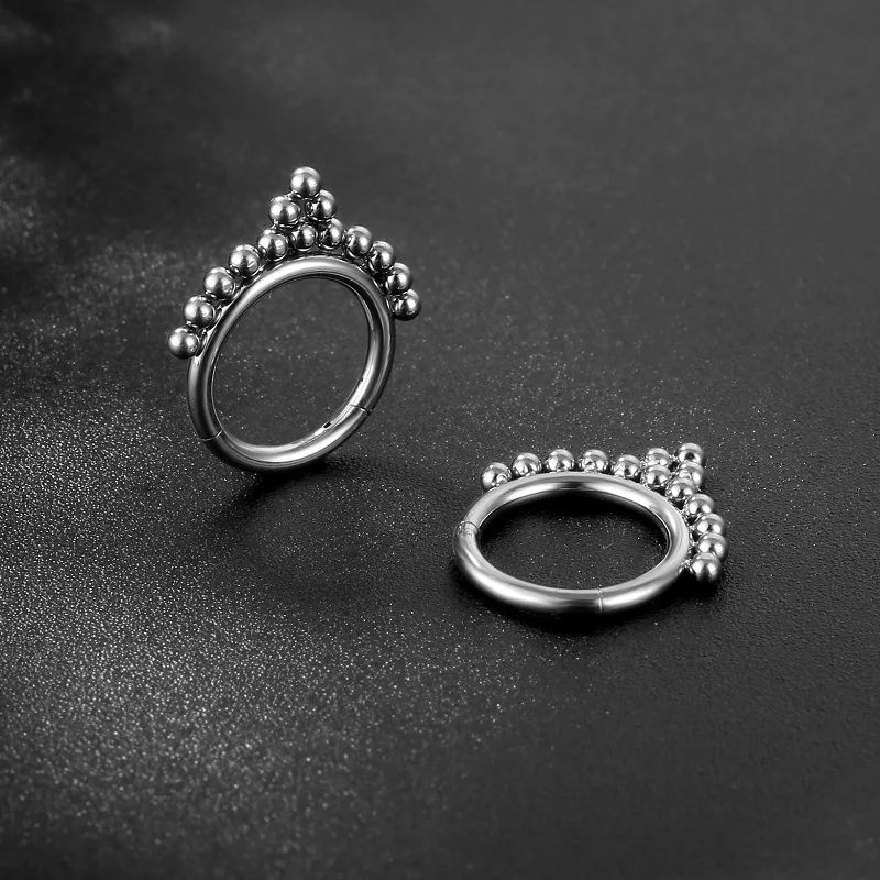 1Piece Titanium Steel Charming Nose Ring Nase Studs Septum Piercing Ring for Women Men Cartilage Body Pierc Gothic Jewelry