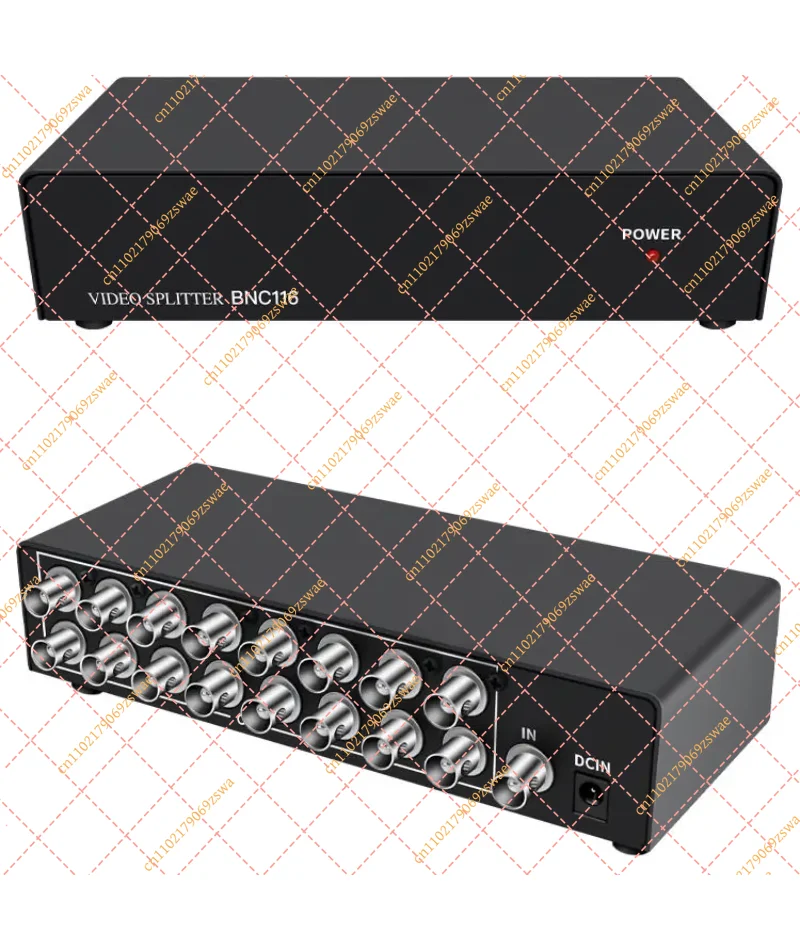 1 In 16 Out BNC Video Distribution Amplifier, 350M Bandwidth HD 1080P Security Camera Monitor Splitter