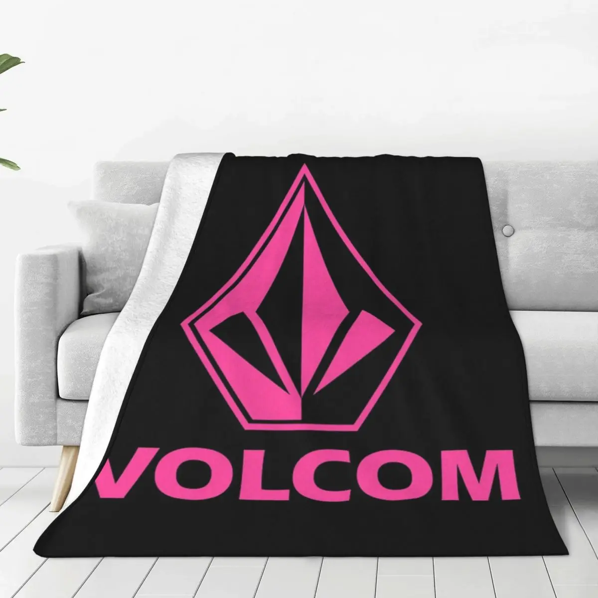 Volcom Logo Blanket Fleece Multi-function Throw Blankets Sofa Throw Blanket For Home Bedroom Travel Throws Bedspread Quilt