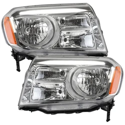 car headlights headlamp For Honda Pilot 2012 2013 2014 2015 Chrome Housing Headlight no bulb Lamps halogen style accessories