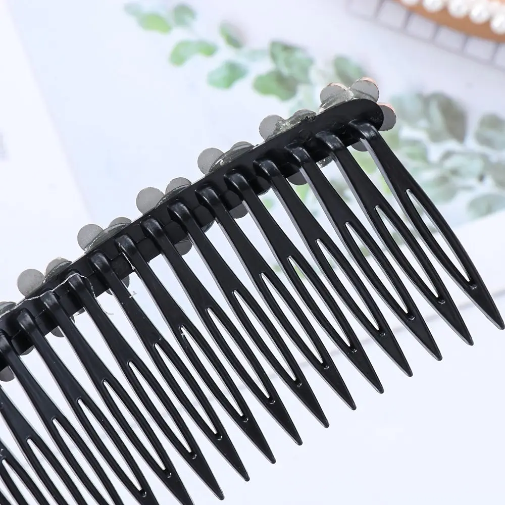 20 Teeth Pearl Flower Hairband Hair Accessories Hair Clip Bangs Hairpins Rhinestone Buttons Inserted Hair Comb