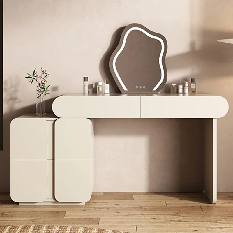 

Dressers Dressing Table White Desk Vanity Light Mirror Dressing Rooms Luxury Black Makeup Toilet Night Stands Bedroom Furniture