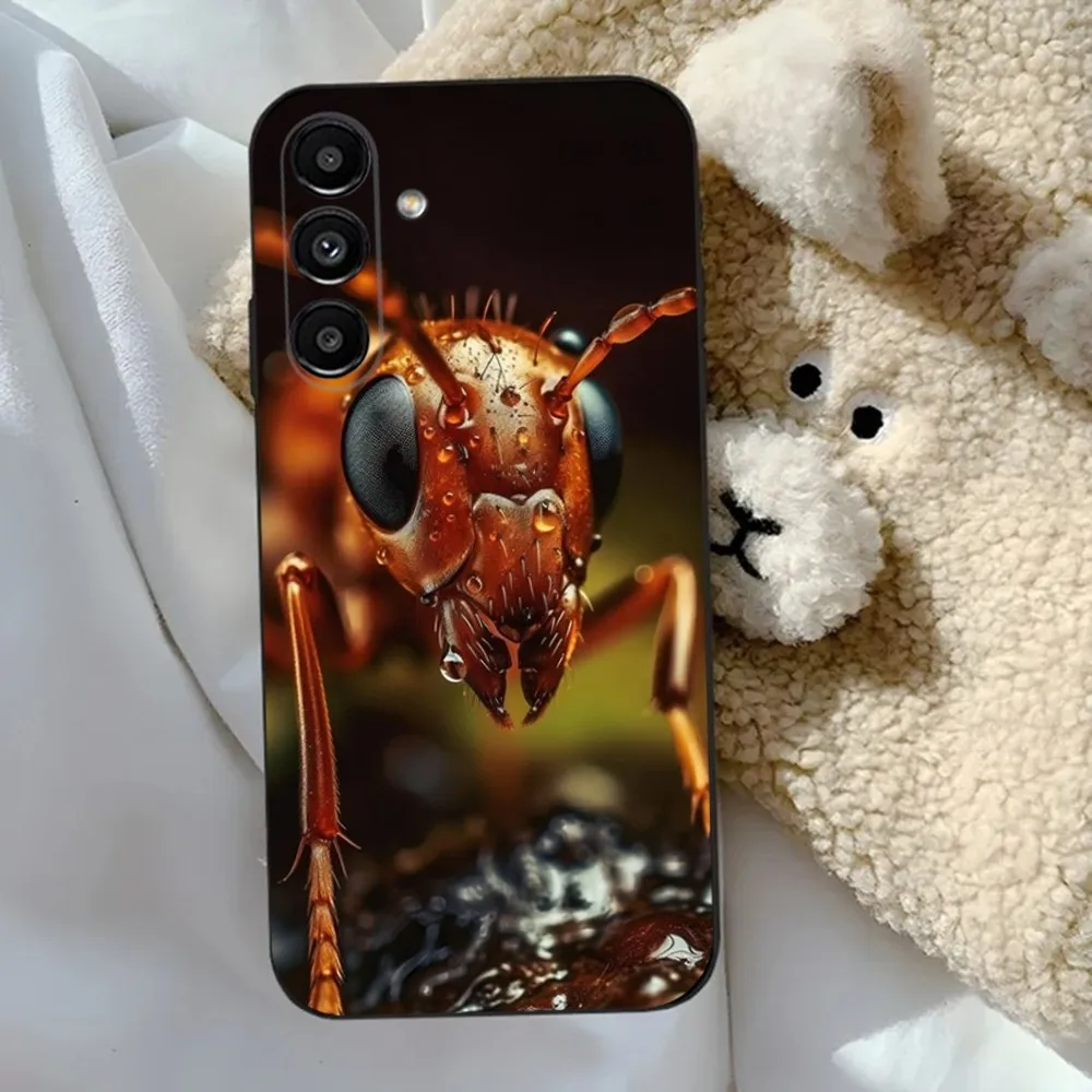 Insect Ant Phone Case For Samsung S24,23,22,30,21,10,9,Ultra,Plus,Lite,FE,5G Black Soft Case