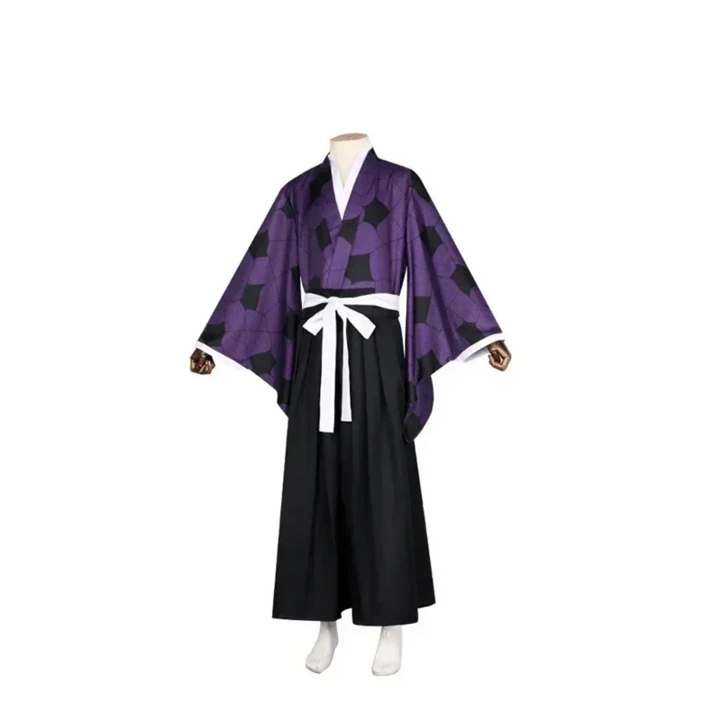زي أنيمي SN88 Devil Killer Kokushibo، كيمونو تنكري، شعر مستعار وشم، حفلة الهالوين، كرنفال، لعب الأدوار، شعر مستعار % # 2 @