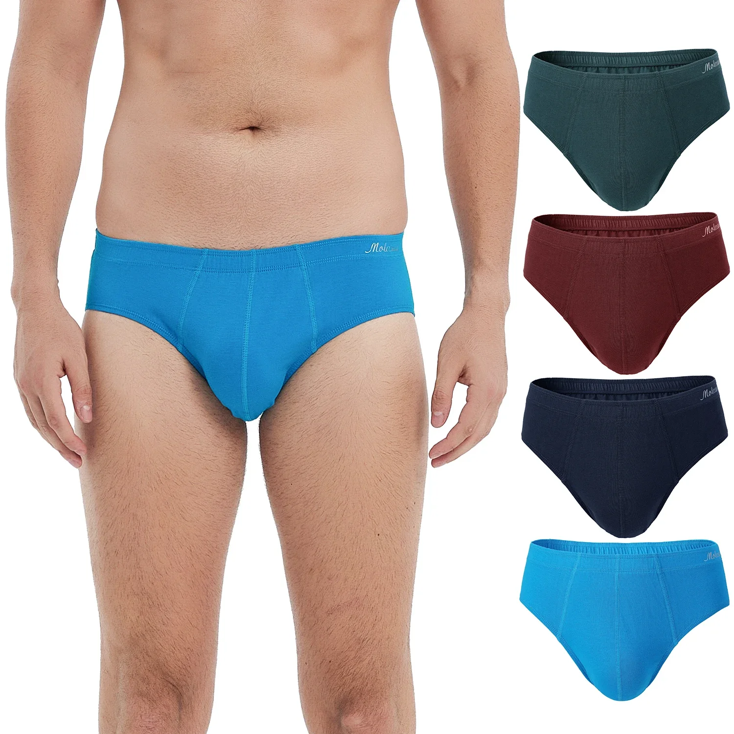 

Men's Breathable Cotton Briefs Soft No Fly Low Rise Underwear Elastic Waistband Comfortable Underpants with Large Sizes