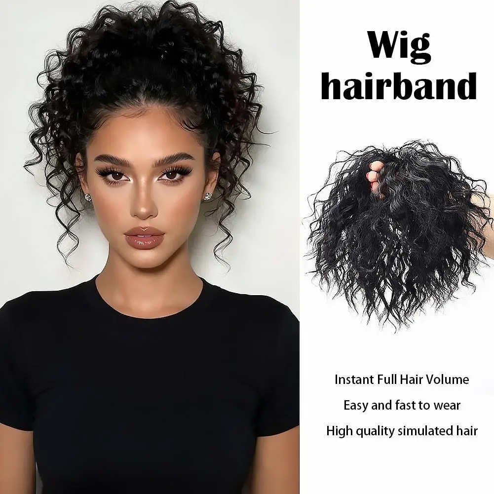 Synthetic Fiber Curly Messy Bun Hair Scrunchie Extension Fluffy Airy Volume Hair Piece Natural Look Easy Wear for Daily Styling