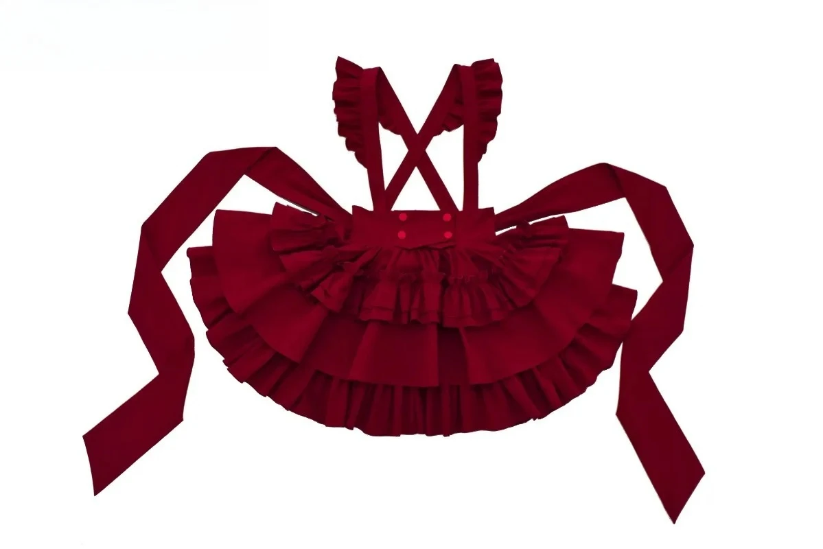 

Versatile Sweet Spice Girl Goth Ruffle Suspender Skirts Spring and Summer New Japanese SK High-waisted Short Strap Skirt