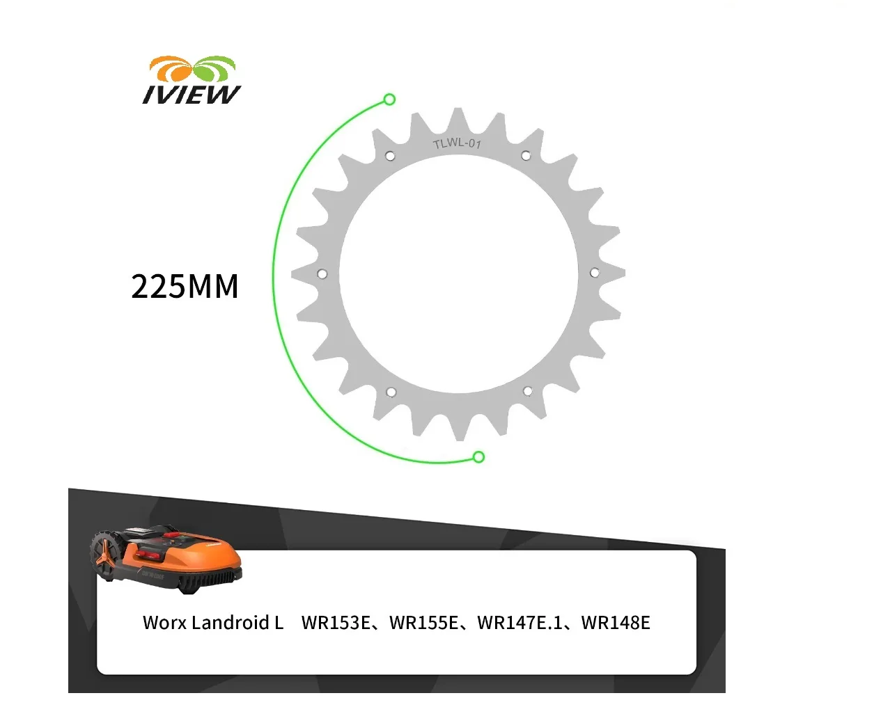 Imagem -04 - Robóticas de Roda Melhoradas Roda de Tração Auxiliar para Cortador de Grama Rodas de Treinamento 225*225 mm para Robô de Gramado Landroid Unidades