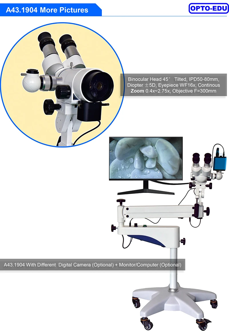 OPTO-EDU A43.1904 ulus ous Zoom 0.4x-2.75x Support universel