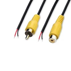 15CM Car RCA Female / Male Audio Cable Av Single-head Video Stereo Connector Extension Wire Connector For Video Camera