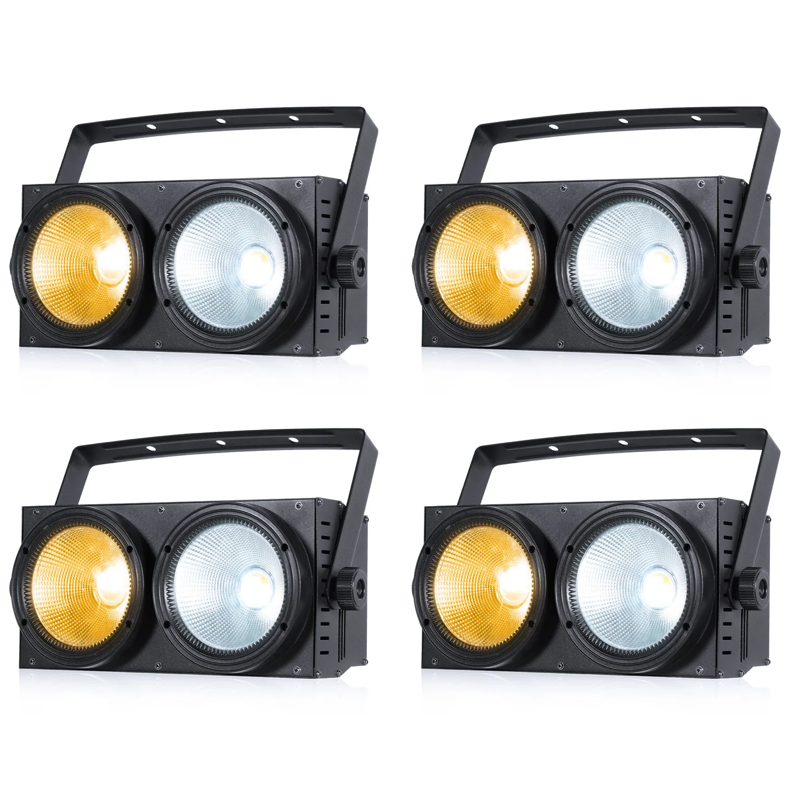 4 Pcs 200W COB Par Light 2 in 1 Cold/Warm White Light Effects Par Spotlight With DMX 8CH For Church Disco Party Wedding Lighting