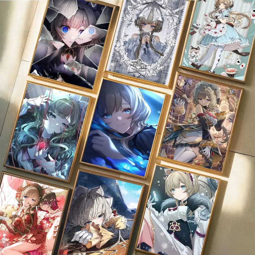 Game Genshin Impact Sandrone Poster Self-adhesive Art Waterproof Paper Sticker Coffee House Bar Room Wall Decor