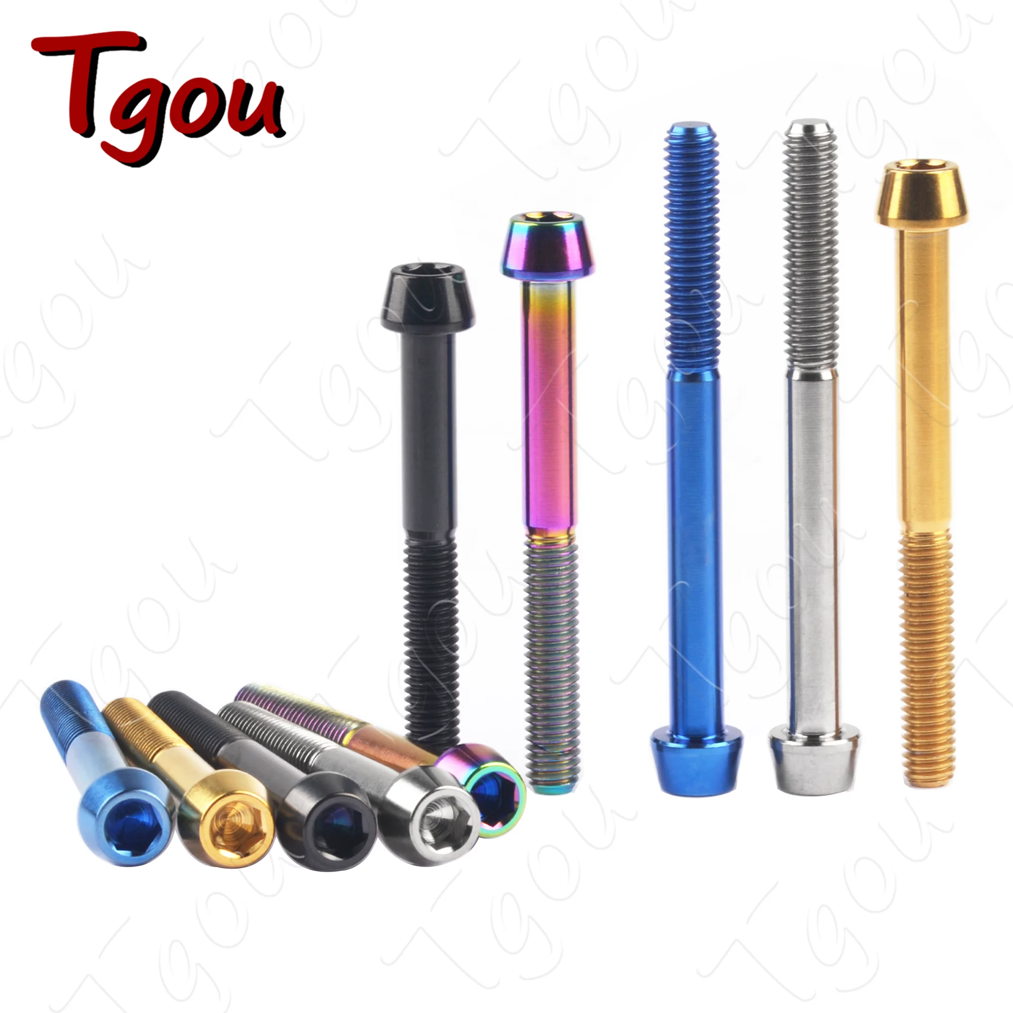 Tgou Titanium Bolt M6x10/15/16/18/20/25/30/35/40/45/50/55/60/65mm Allen Key Screw for Bicycle Headset Brake Bicicleta Bolt