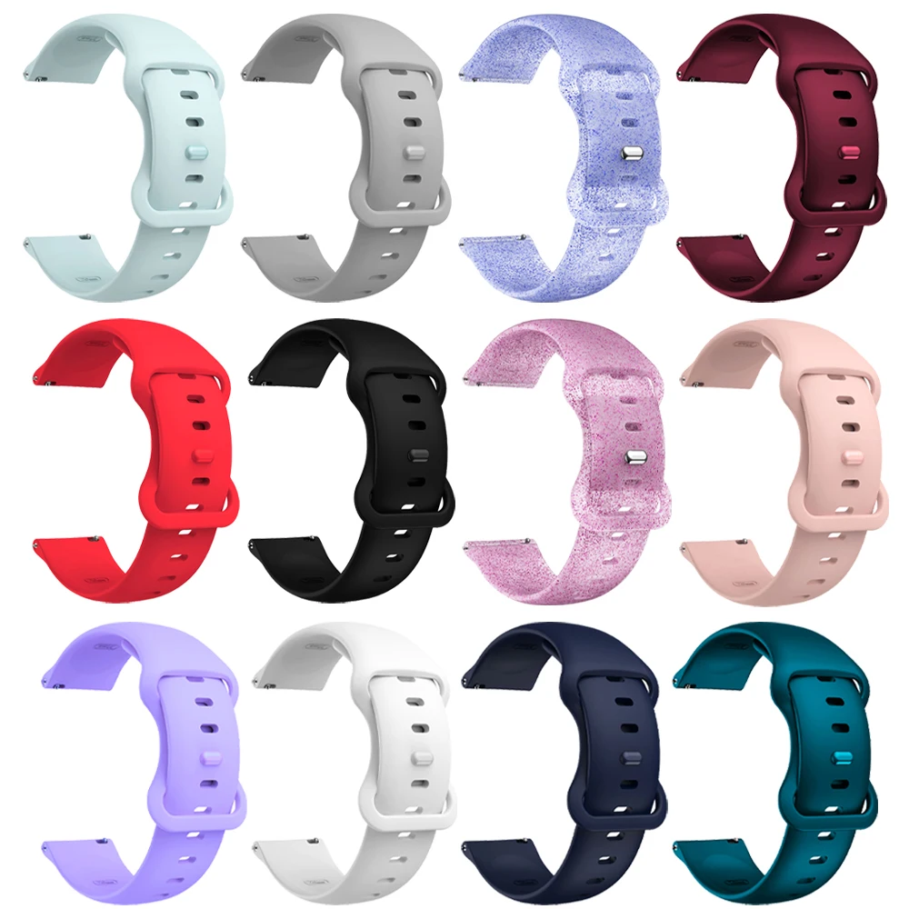 20 22mm Soft Silicone Strap For Garmin Forerunner 265 255 Vivoactive 4 Venu 2 Plus Sq Wristband Replacement Wacth Band Bracelet