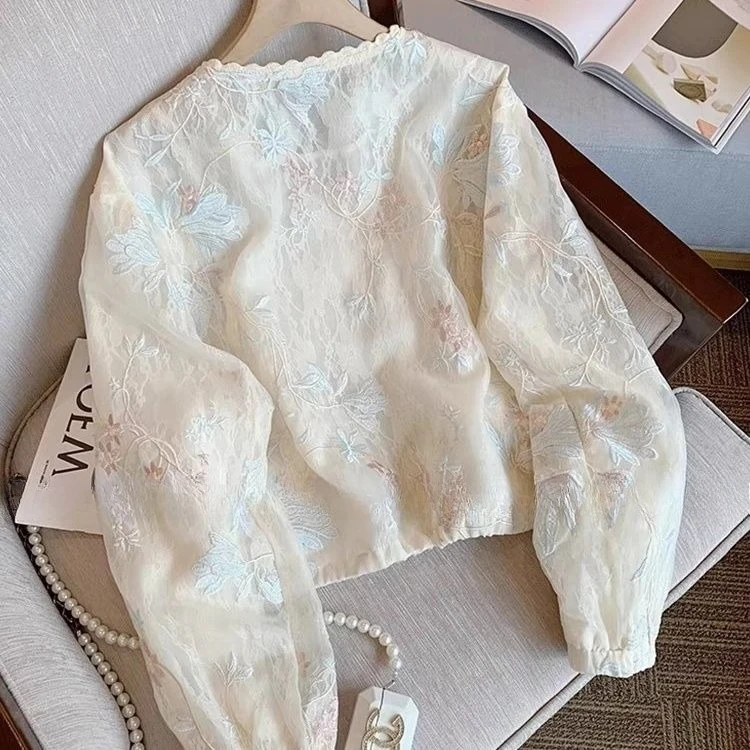 Thin Lace Embroidered Jacket Women's 2026 New Spring and Summer Short Casual Versatile Top 2