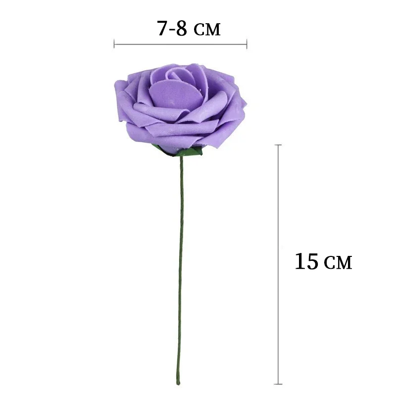 25 pz 8 cm PE schiuma rosa fiori artificiali fiore finto bouquet da sposa decorazioni di nozze fai da te scrapbooking mestiere decorazione della tavola di casa