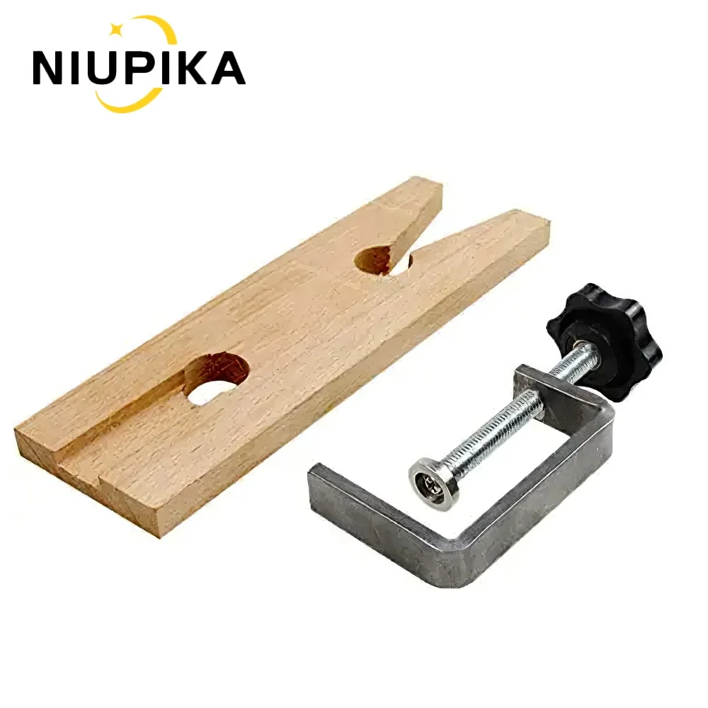 

NIUPIKA V-Slot Wooden Bench Pin Multipurpose Bench Clamp with Wooden Bench Pin Jewelry Making Tool