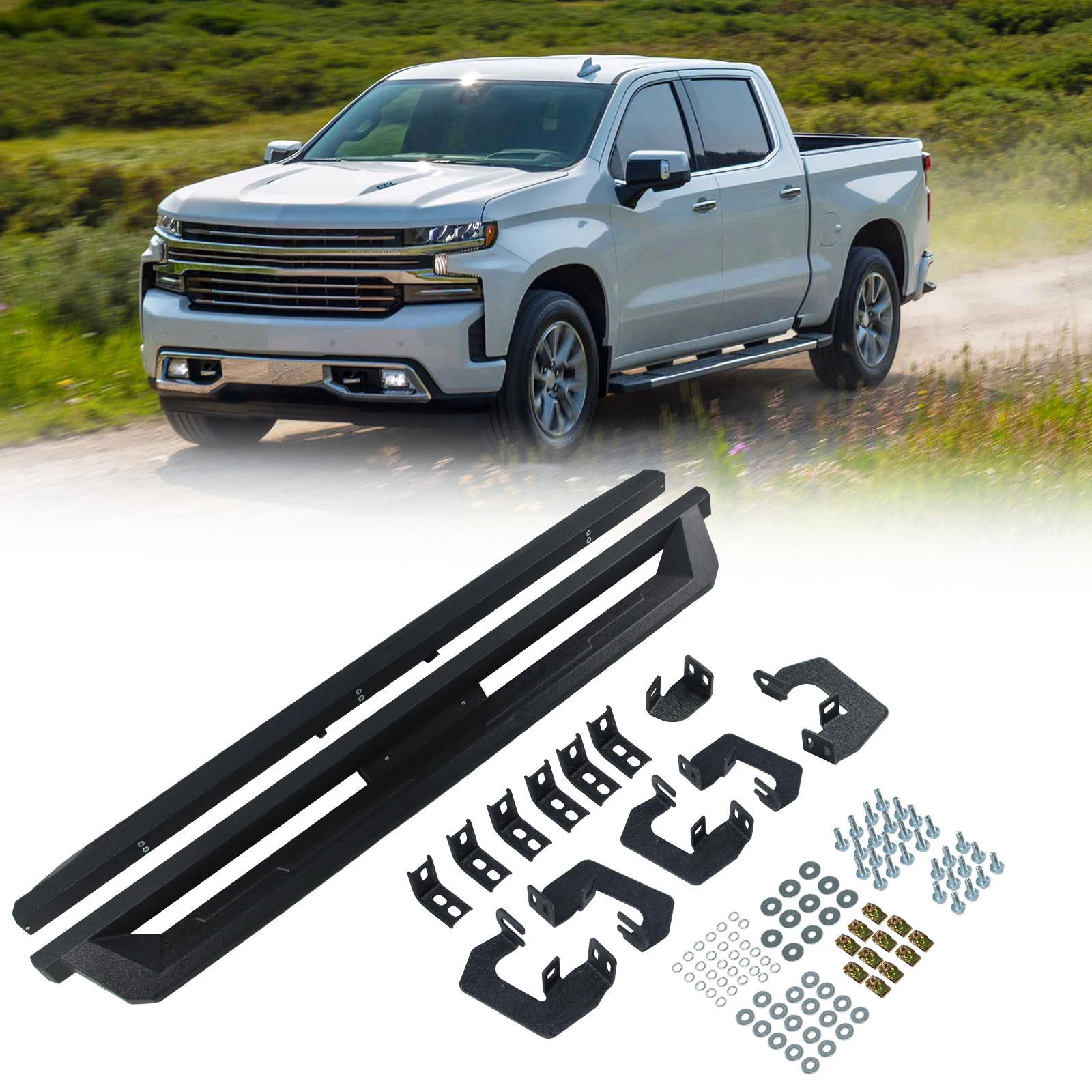 

Side Step Nerf Bars Running Boards for 07-18 Silverado/Sierra 1500 Crew Cab