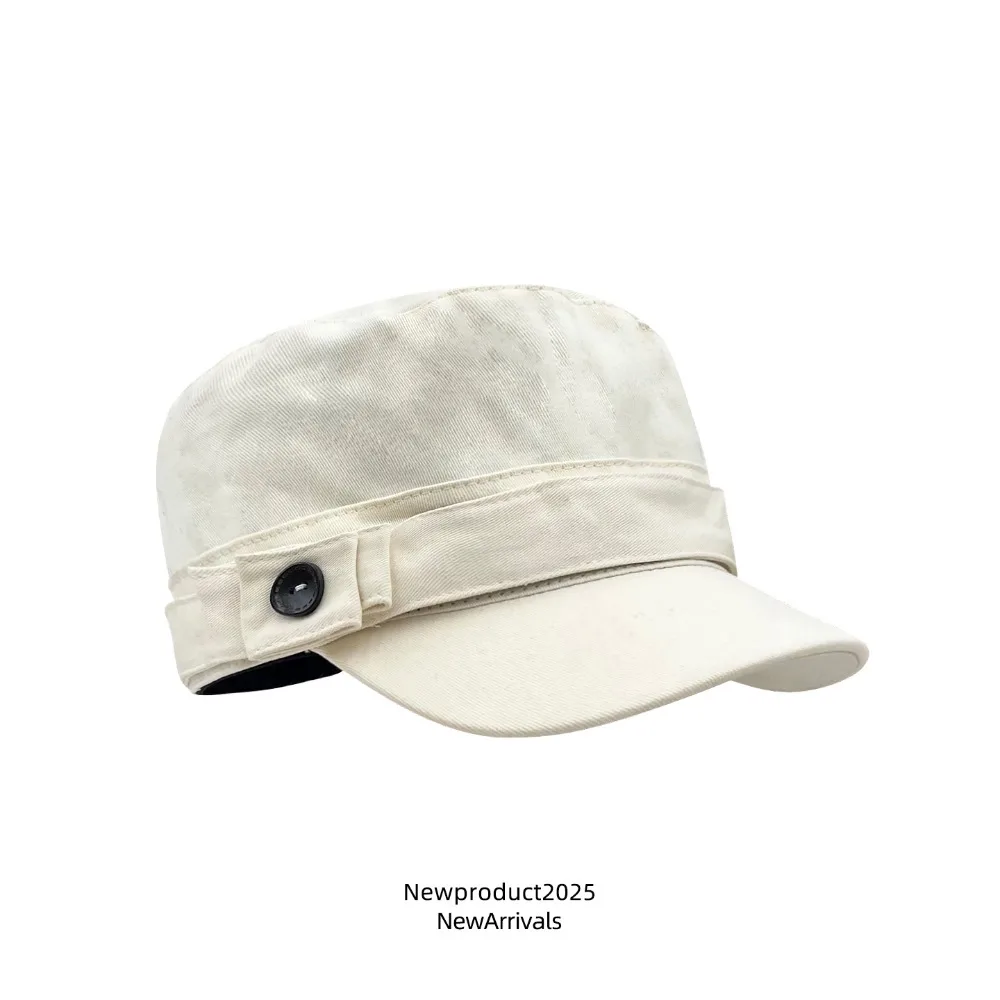 

Retro Cloth Flat Cap Cotton Korean Style Equestrian Hat Newsboy Cap Button Retro Painter Hat Girl