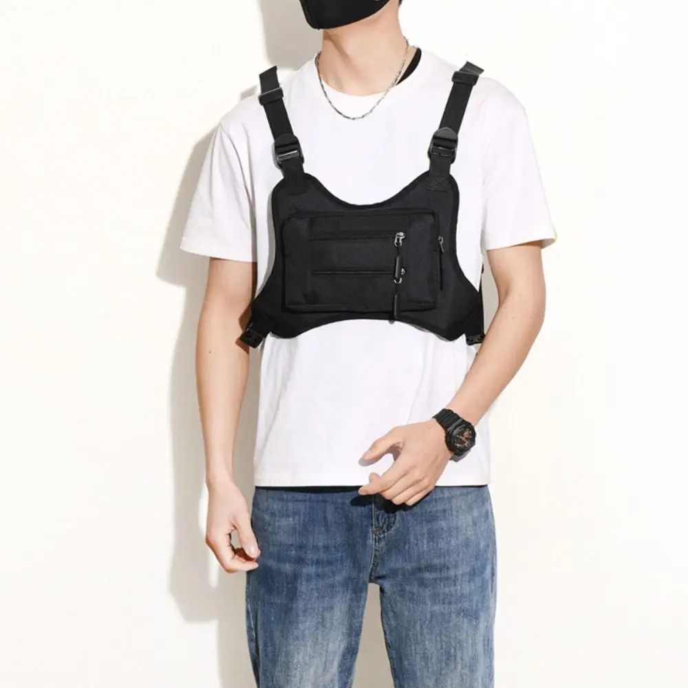 

Adjustable Sports Vest Bag Multi-functional Lightweight MOLLE Chest Bag Oxford Cloth Water Resistant Multi-functional Chest Bag
